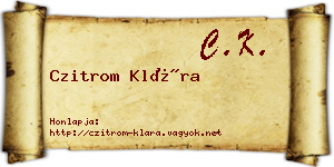 Czitrom Klára névjegykártya